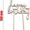 2PCS 81x130mm Wooden Happy Birthday Cake Decoration Insert Birthday Party Decoration Supplies Premium Quality Decoration
