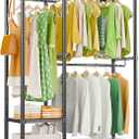 LEHOM G3 Garment Rack Heavy Duty Clothes Rack for Hanging Clothes, Freestanding Portable Wire Clothing Rack with Shelves, DIY Hanging Clothes Racks for Bedroom