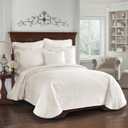 King Charles Modern Farmhouse Floral Matelasse Coverlet, 100% Cotton Breathable Bedding, King/CalKing, Ivory