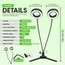 OSANI 24" Gooseneck Long Arm Grow Light, 48" Wide Coverage, 6000K Full Spectrum LED Grow Lights for Indoor Plants with Red Blue LEDs, 10-Level Dimmable, Auto Timer, USB & Adapter, Grow Lights Indoor