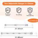 Shower Curtain Rod 31-80 in Adjustable Curtain Rod No Drilling Tension Shower Rod Stainless Steel for Bathroom Room Divider, White