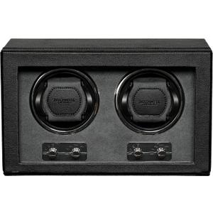 ROTHWELL Double Watch Winder for Automatic Watches with Quiet Motor with Multiple Speeds and Rotation Settings (Black/Grey)