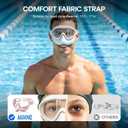 Aegend Swim Goggles with Nose Cover,No Hair Pull,UV Protection Wide View Fabric Swimming Goggles for 3-14 Kids Youth Adult