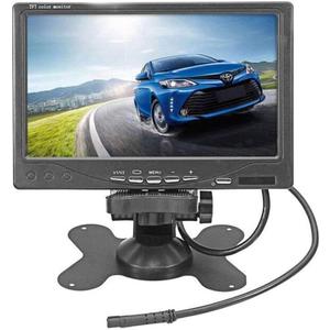 Vehicle On-Dash Backup Monitor, 7" Digital HD Car TFT LCD Color Screen Display with 2 Video Input for Rear View Camera (Grey)