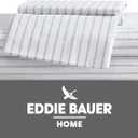 Eddie Bauer - Twin Size Sheet Set, 100% Cotton Percale Bedding, Crisp & Breathable Bed Sheets with Pillowcase, Fully Elastic Fitted Sheet, Deep Pocket Fit (Essential Stripe)