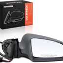 A-Premium Passenger Side Power Door Mirror - Compatible with Audi A4/A4 Quattro 2002-2008, RS4 2007-2008, S4 2004-2008 - Heated Manual Folding Black Outside Rear View Mirror - Replace# 8E1858532AA01C