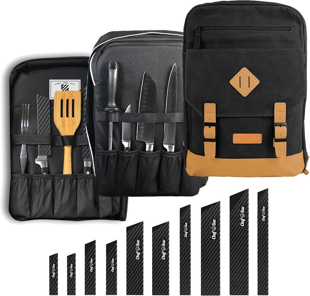 Chef Sac Elite Vintage Daypack with 10-Pack Knife Guards Included