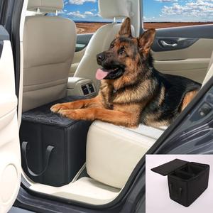 Dog Car Seat Extender with Storage, Front & Back Seat Extender for Dogs, Gap Seat Filler for Car, Suitable for Dogs up to 200lbs (Small Size: 19.3"x9.85"x13")