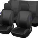 9PCS 3D Foam Car Black Full Set Seat Covers, Polyester Waterproof | Pressure support, vibration absorption, headrest covers included, fits most cars SUVs and trucks, auto interior accessories
