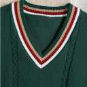 Floerns Boy's Striped Sweater V Neck Long Sleeve Cable Knit Casual Pullover Tops S 10Y