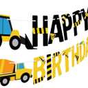 Happy Birthday Banner Construction Party Decorations Construction Birthday Party Supplies for Boys 1st 2nd 3rd Construction Birthday Banner Garland Excavator Dump Truck Tractor Sign