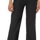 Amazon Essentials Women's Pull On Linen Blend Drawstring Relaxed Fit Wide Leg Pant (XL, Black)