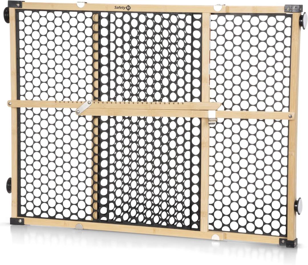 Safety 1st Bamboo Baby Gate for Doorways, No Drill Easy Install, Dog Gates, Fits 28"-42", 24" High, Bamboo and Black