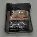 ForPro Professional Collection Premium Microfiber 3-Piece Massage Sheet Set, Black, Ultra-Light, Stain, and Wrinkle-Resistant Includes Massage Flat and Fitted Sheet and Massage Face Rest Cover