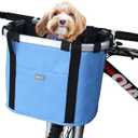 RAYMACE Bicycle Basket Dog Bike Handlebar Basket Front,Folding Detachable Quick Release Easy Install,Cycling Picnic Bag