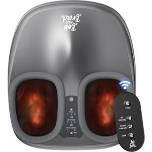 BOB AND BRAD Shiatsu Foot Massager with Heat and Remote,FSA Eligible HSA Deep Kneading Electric Feet Massager for Plantar Fasciitis, Fits US Size 12 (Dark Gray)