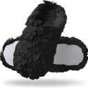 Tofern Women Fluffy Slippers Soft Flannel Memory Foam Slippers Ultra Soft Comfy Warm House Shoes with Mute Anti-Slip Sole for Ladies and Girls (Black), 250mm