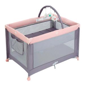 Pamo Babe Pack and Play with Bassinet, Pink Portable Playard for Baby, 39.37 x 25.9 x 27.55 inches