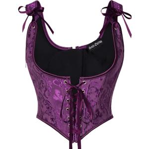 Scarlet Darkness Corset Tops for Women Renaissance Under bust Corset Boned Lace Up Corsets (S)