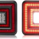 SUPAREE Flush Mount LED Rear Brake Tail Lights Compatible with Jeep Wrangler JL 2018 2019 2020 2021 2022 2023 2024 2025 Replace OEM Red Taillight Assembly with Smoked Reverse Turn Signal Running light