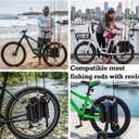 3-Tube Bike Fishing Rod Holder,Fishing Rod Rack for Bike,Bicycle Fishing Pole Holder for Frame, Easy to Mount, Rod Rack for Bicycle Fishing,With Stainless Steel Rubber R-Clamps & Elastic Straps