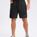 Pudolla Men's 7" Gym Workout Shorts with Zipper Pockets Quick Dry Running Athletic Shorts (3X-Large, Black)