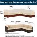 Patio Outdoor Sectional Cover-L-Shaped Patio Furniture Covers Waterproof Rip-Stop Anti-UV 600D Heavy Duty Outdoor Couch with 3 Air Vent Sofa Cover,Right 104''L (83''L) 32''D 31''H