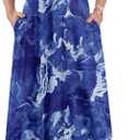 AUSELILY Womens Summer Dress 2025 Sleeveless V Neck Formal Party Evening Cocktail Long Dress with Pockets (Blue, L)