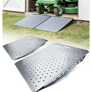 Heavy-Duty Shed Ramp Lawn Equipment Loading Ramps for Riding Mowers Bike Motorcycle Tractor Snow Blower Garden Cart,1500lbs Capacity Anti-Slip Punch Plate, Sheds Garage Access Ramp - 2 PCS