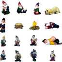 9 pcs Miniature Funny Garden Drunk Gnomes Mini Funny Creative Dwarf Garden Gnome Statues Decoration for Indoor Outdoor Yard Patio Bonsai Potted Plants Landscape Desk Decor 