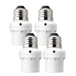 DEWENWILS Light Sensor Socket, Dusk to Dawn Sensor Socket, Light Bulb Socket for Light Fixtures, Compatible with Incandescent/CFL/LED/Halogen Bulbs, 4 Pack, ETL Listed