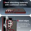 AIGOMARA Magnetic for Samsung Galaxy S22 Ultra Case, [Compatible with Magsafe] [Military-Grade Protection] Slim Shockproof Translucent Matte Protective Case for Galaxy S22 Ultra 6.8 Inch, Black/Red