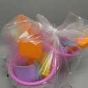 3x Beach Bucket Toy Set 9pc Set 1 Bucket 2 Shovels 1 Rake 5 Sand Molds, Pink 