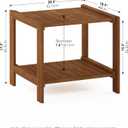 Furinno FG19840T Tioman Hardwood Mississippi Side Table, Natural, 18.9"D x 20.5"W x 17.9"H