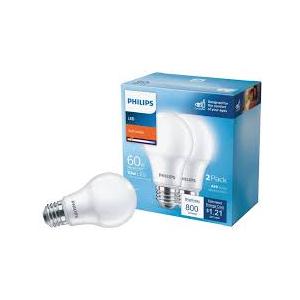 DI Phillips Led 60W A19 DL 2Pk