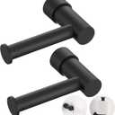 2 x KPW Toilet Paper Holder, Wall Mounted Toilet Roll Holder for Bathroom, Washroom and RV, Matte Black Paper Towel Holder 2 Pack