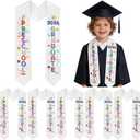 Kindergarten Printed Graduation Stole Kids Graduations Sash Preschool Printed Graduation Stole Class of 2026 (White)