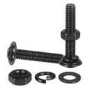 M METERXITY 10 Set M6 x 40mm Flanged Button Head Socket Cap Screws, Black 304 Stainless Steel 18-8 Hex Socket Head Screws Bolts, Nuts, Flat & Lock Washers for DIY, Furniture, Automotive