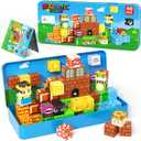 Soyee Magnetic Blocks Travel Toys with Portable Metal Tin - STEM Magnet Building Blocks Toddler Kids Toys for 3 4 5 6 7 8 Year Old Boys & Girls Xmas Birthday Gifts Stocking Stuffers Party Favor