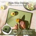 SMIRLY Plastic Cutting Board Set With Holder, Dishwasher Safe Plastic Cutting Boards Set for Kitchen, Cutting Boards for Kitchen - Plastic Chopping Board Set, Green