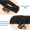 8 x HINZIC 12Pcs Zipper Clip Anti Theft Deterrent, Black Dual Opening Safety Zipper Pull Replacement, Keep The Zip Closed for Backpacks Traveling Camping Suitcases