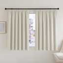 Beige Bedroom Curtains 90x54 Inch, Thermal Insulated, Room Darkening for Lounge/Living Room/Nursery, W90 X L54, 2 PCs, Light Beige