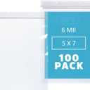 GPI - 6 Mil, Extra Heavy-Duty, 5" x 7" Clear Plastic Reclosable Zip Bags, Puncture-Resistant, Strong Resealable Poly Bags, With Lock Zipper Seal, For Screws, Nuts, Bolts & Constuction, 100 Count