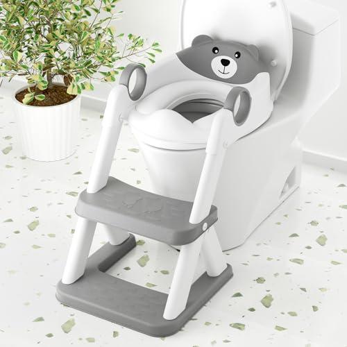 COOSEYA Toilet Seat, Potty Training Seat for Toddler, Upgraded 2-in-1 Potty Toilet Training for Boys and Girls,Waterproof Cushioned Mat with Non-slip Step Stool