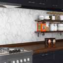 Livelynine 36 x197 Wide Thick White Marble Contact Paper for Countertops Peel and Stick Waterproof Wallpaper for Kitchen Counter Top Covers Self Adhesive Vinyl Countertop Wrap Desk Table Stickers