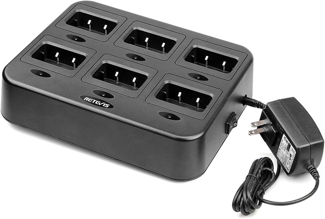 Retevis RT27 RT27V Walkie Talkies Charging Base, Six-Way Charger Station (Not for RT22), Multi Unit Rapid Gang Charger, Compatible with Retevis RT27 RT27V 2 Way Radios (1 Pack)