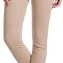 Women Dress Pants Slim Fit Stretch Comfy Business Casual Work Pants Skinny Leg with Pocket (Large, Beige)