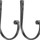 Curtain Holdbacks 2Pcs,Black Barrel Zinc Alloy Curtain Tiebacks,Wall Mounted Curtain Holders for Drapes.