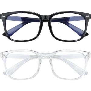 HUOZHI Fashion Square Blue Light Blocking Glasses - Clear Computer & Gaming Glasses for Women and Men