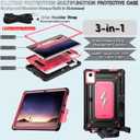 DETUOSI Case for Lenovo Tab M11 (TB-330FU/TB-330XU) 11 inch /K11/Xiaoxin Pad 2024, Heavy Duty Protection Shockproof Rugged Cover for Lenovo Tab M11 Case with Stand and Shoulder Strap
